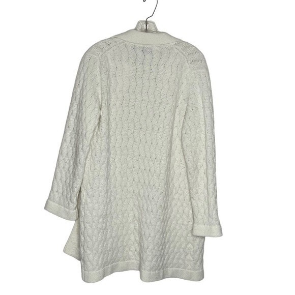 HUDSONS BAY The Bay Cardigan Longline Open Front Ivory Vintage - Picture 4 of 7